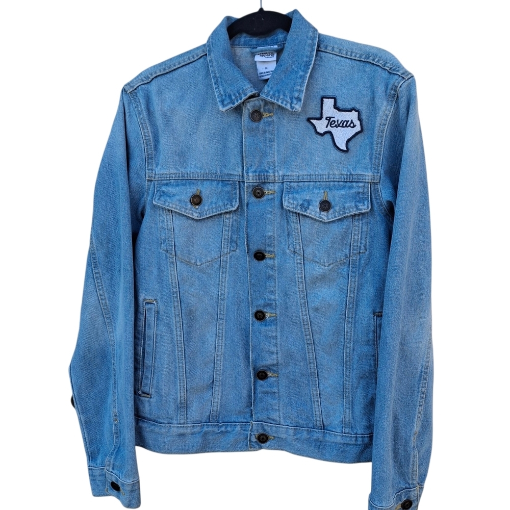Creative Apparel Concepts Embroidered TEXAS Blue Denim Jacket Unisex Size Medium